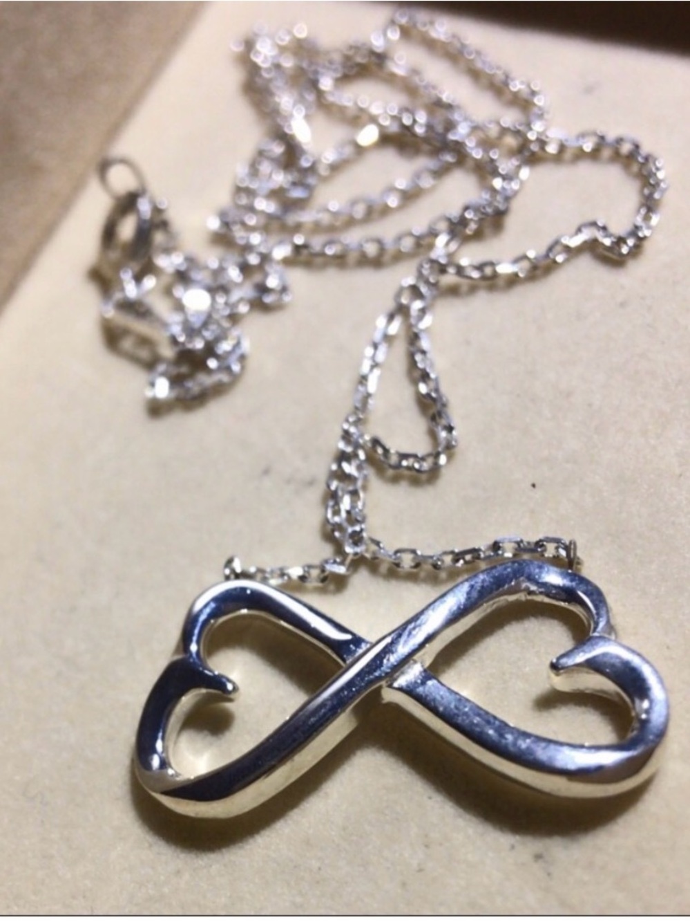 Infinite double loving hearts 16” 
9.25 Sterling Silver